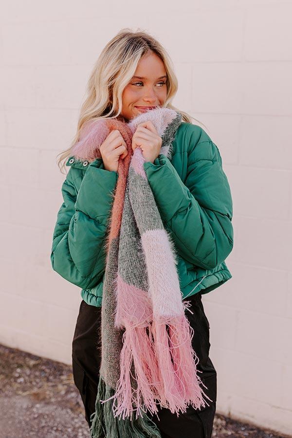 Cozier Than Most Eyelash Knit Scarf In Teal Product Image