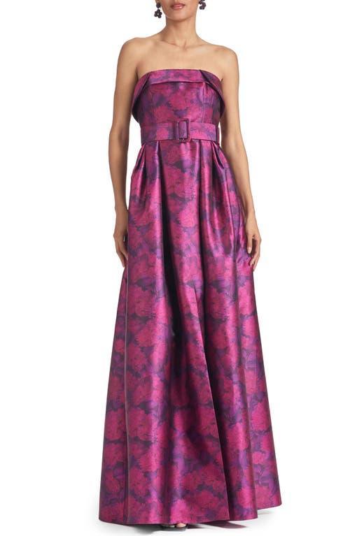 Womens Brielle Strapless Floral Mikado Gown Product Image