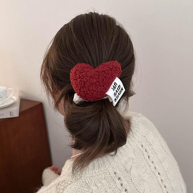 Heart-Shaped Plush Hair Tie Product Image