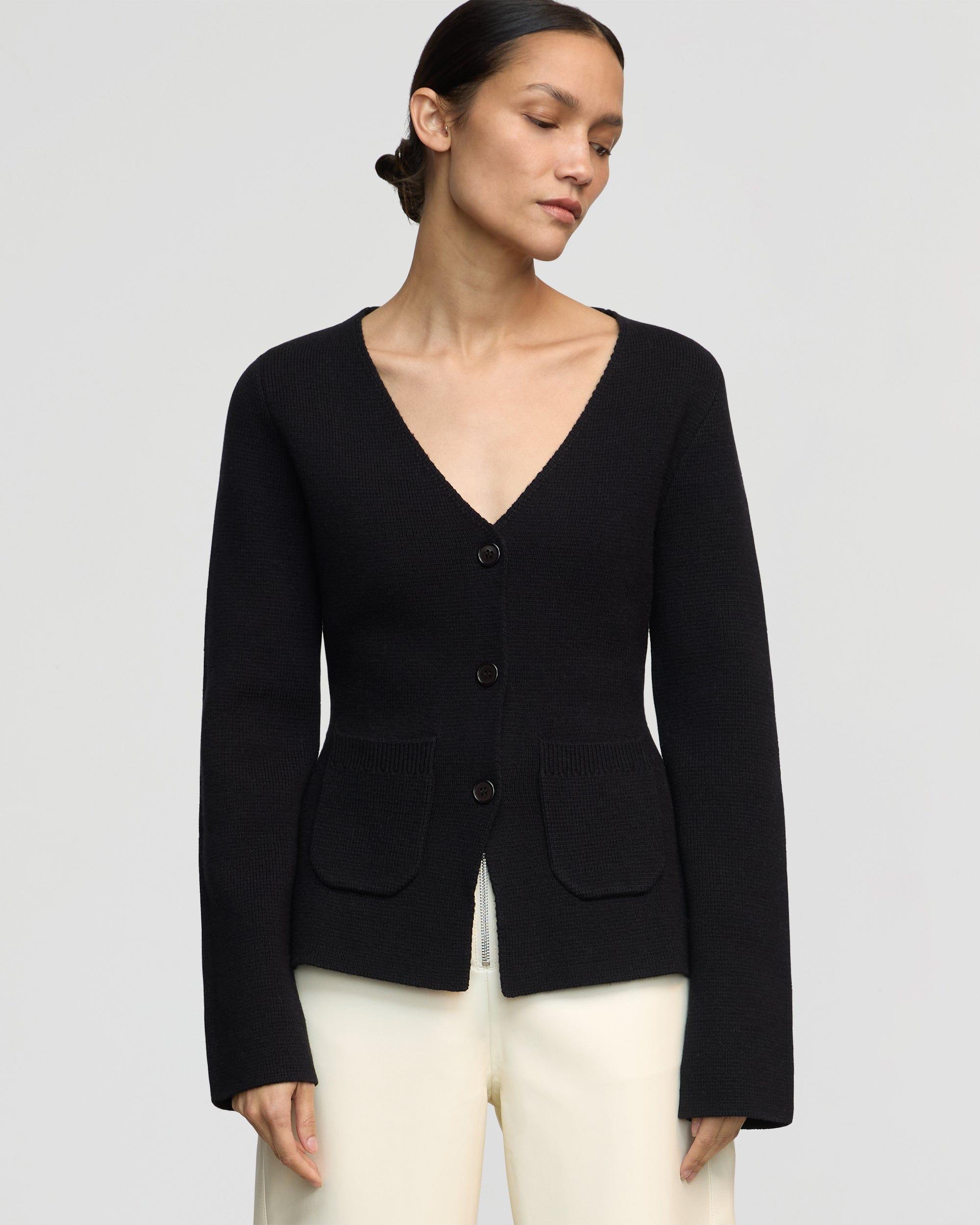 Maeve Organic Cotton-Wool V-Neck Cardigan Product Image