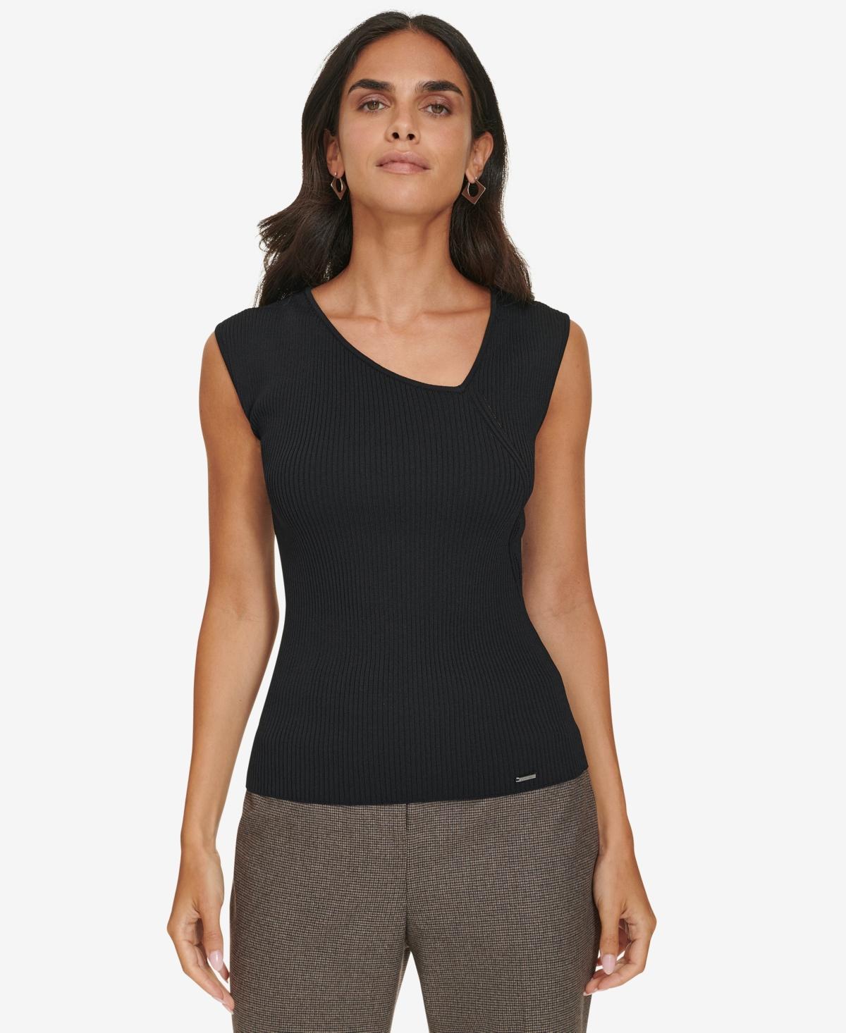 Calvin Klein Womens Sleeveless Asymmetric Top Product Image