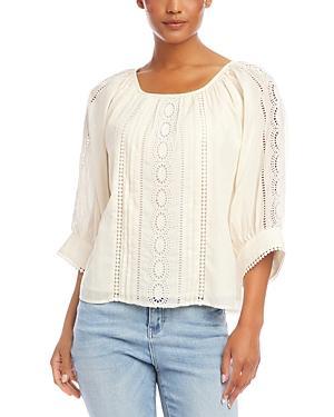 Karen Kane Women's Lace Inset Top, , 100% Polyester Product Image