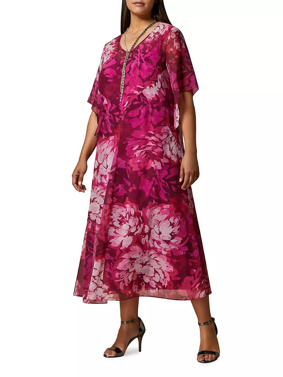 Womens Plus Zenith Silk Georgette Dress Product Image