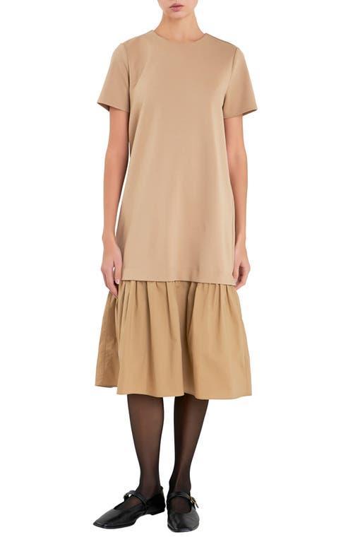 Womens Mixed Media Tee Midi Dress Product Image