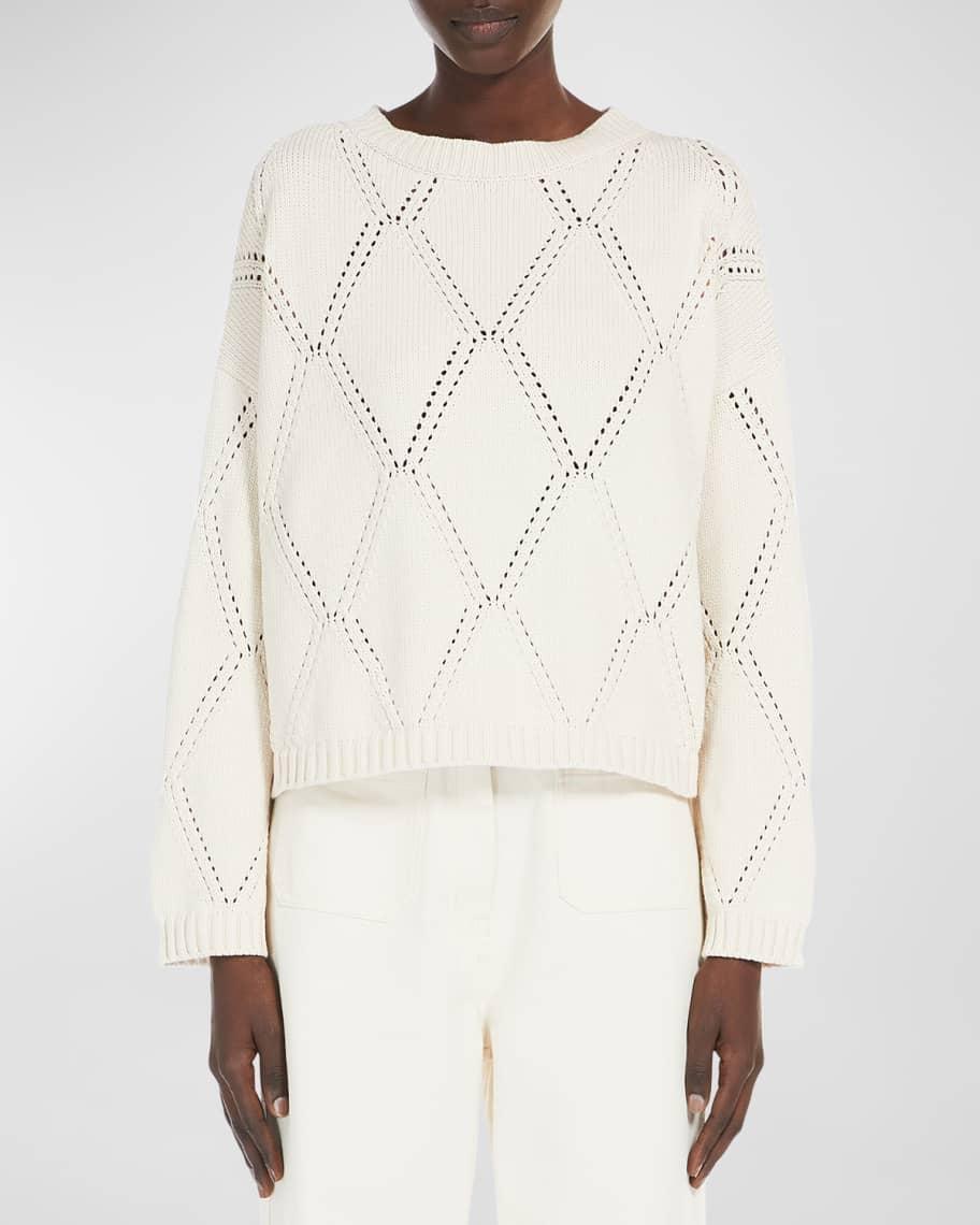 Abbozzi High-Low Pointelle Knit Sweater product image