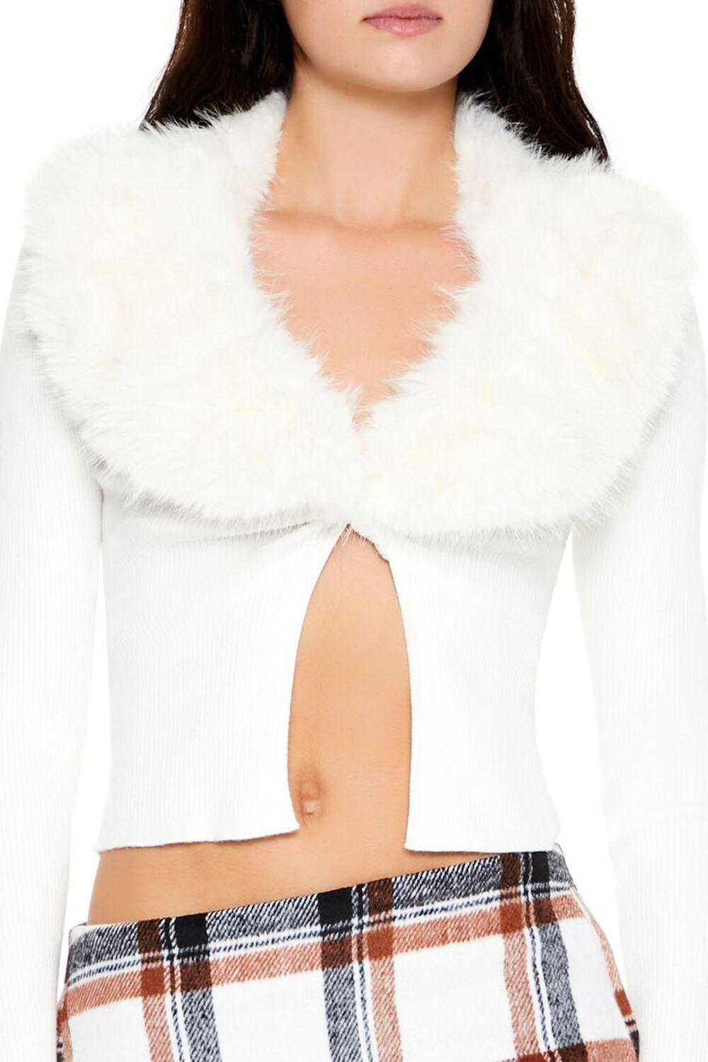 Faux Fur Sweater-Knit Crop Top | Forever 21 Product Image