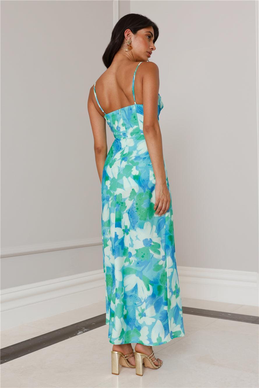 Secrets Of The Ocean Maxi Dress Blue Product Image