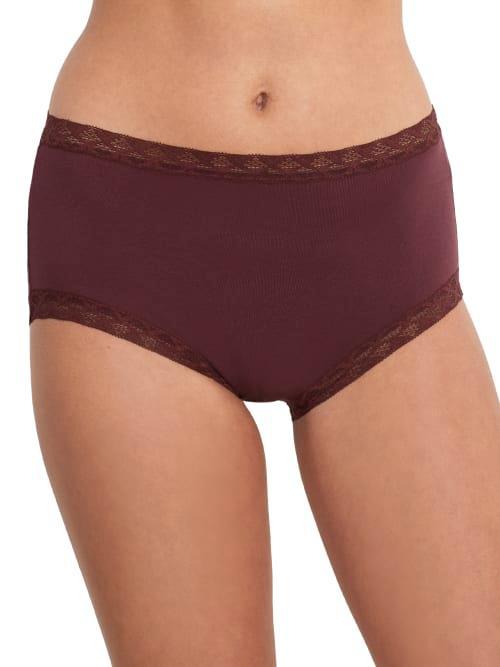 Natori Bliss Lace-Trim High Rise Cotton Brief 755058 Product Image