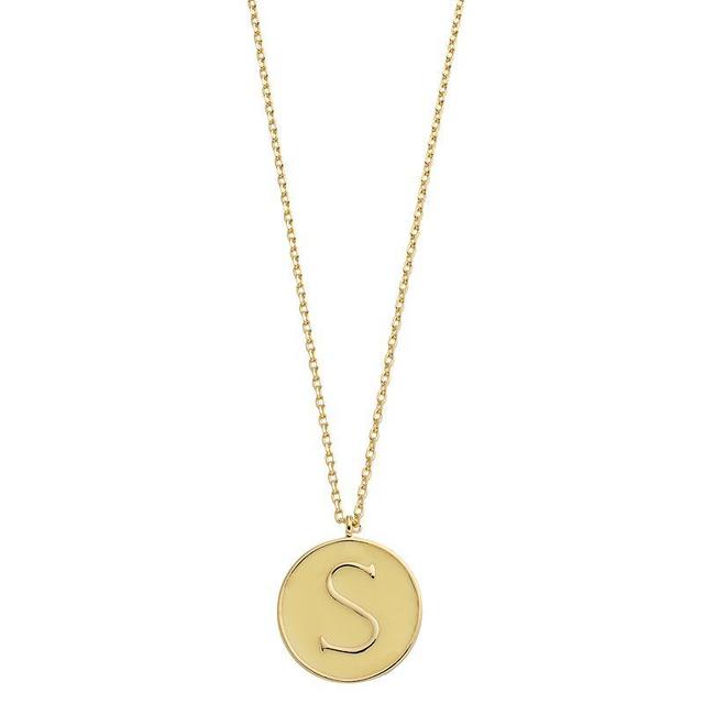 City Luxe Gold Tone Enamel Initial Disc Pendant Necklace, Womens Gold Tone S Product Image