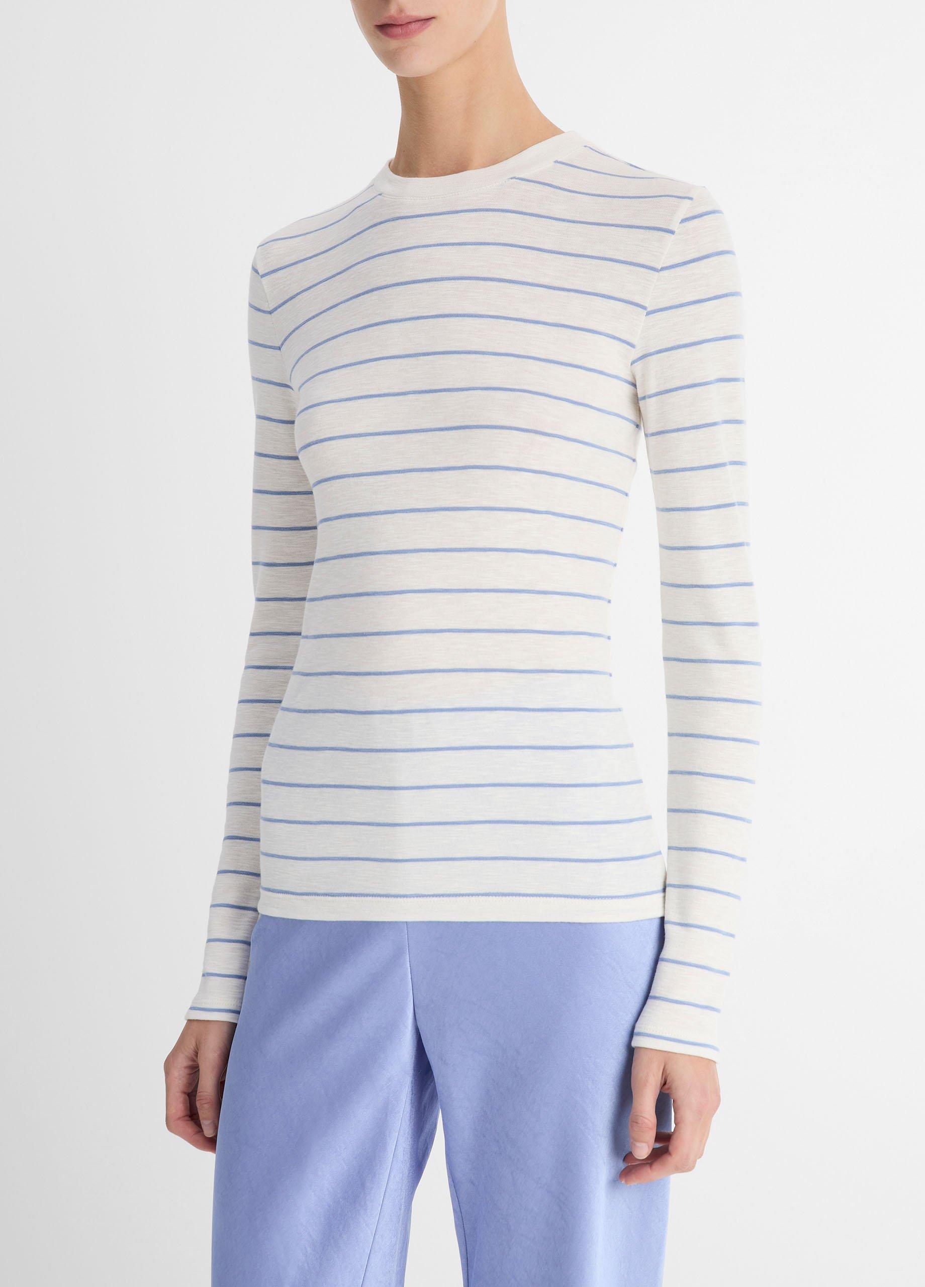 Striped Cotton-Blend Long-Sleeve T-Shirt Product Image