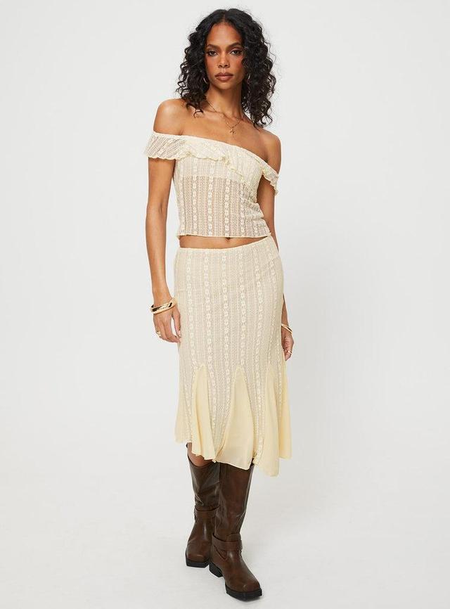 Betharia Midi Skirt Cream Product Image