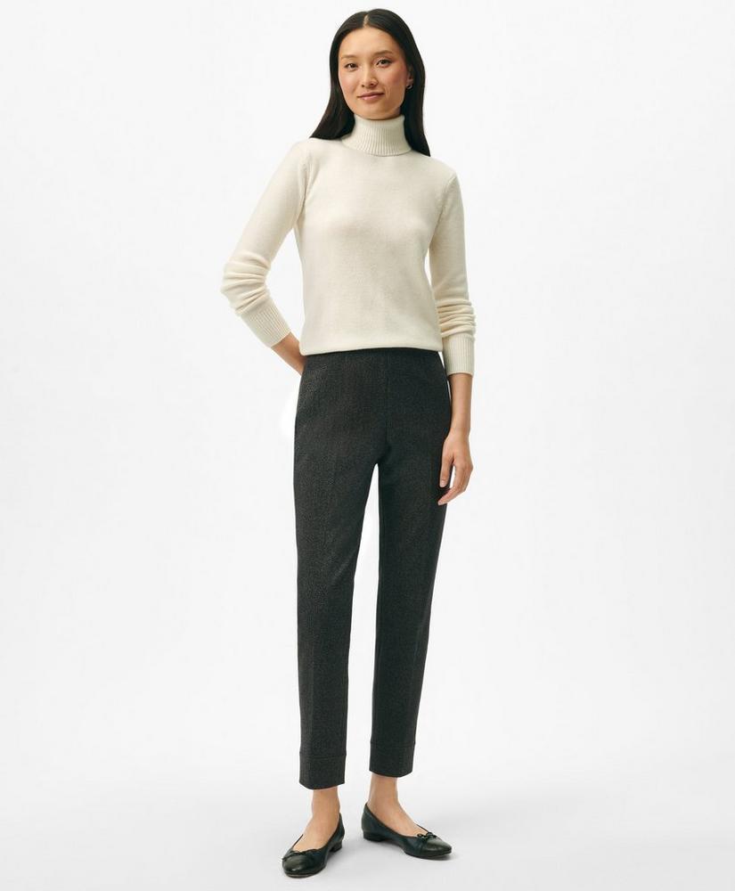 Easy Fit, Elastic Back Pants in Herringbone Stretch Cotton Blend Product Image