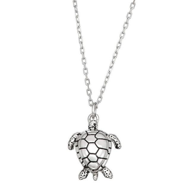 Sterling Silver Sea Turtle Necklace, Womens Product Image