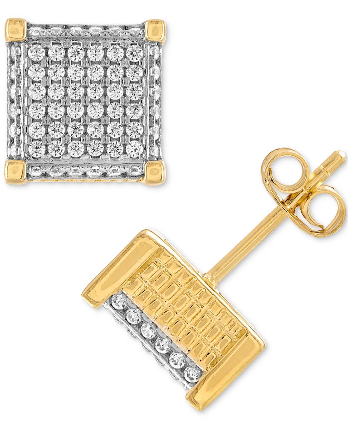 Esquire Mens Jewelry Cubic Zirconia Square Cluster Stud Earrings, Created for Macys Product Image