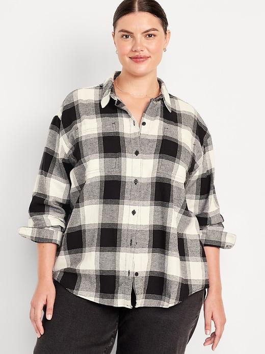 Flannel Boyfriend Button-Down Shirt Product Image