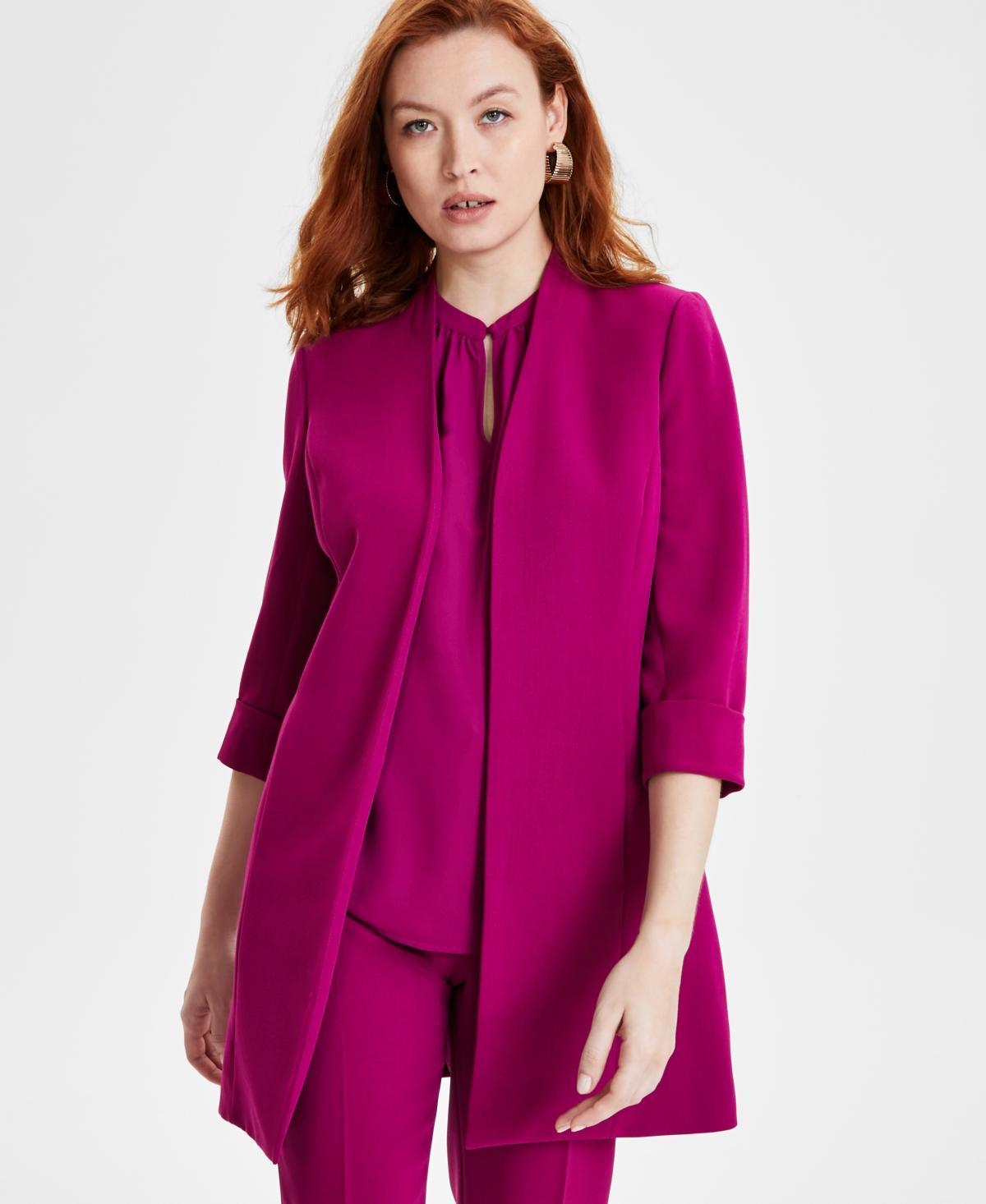 Kasper Womens Open-Front Crepe Topper Jacket Product Image