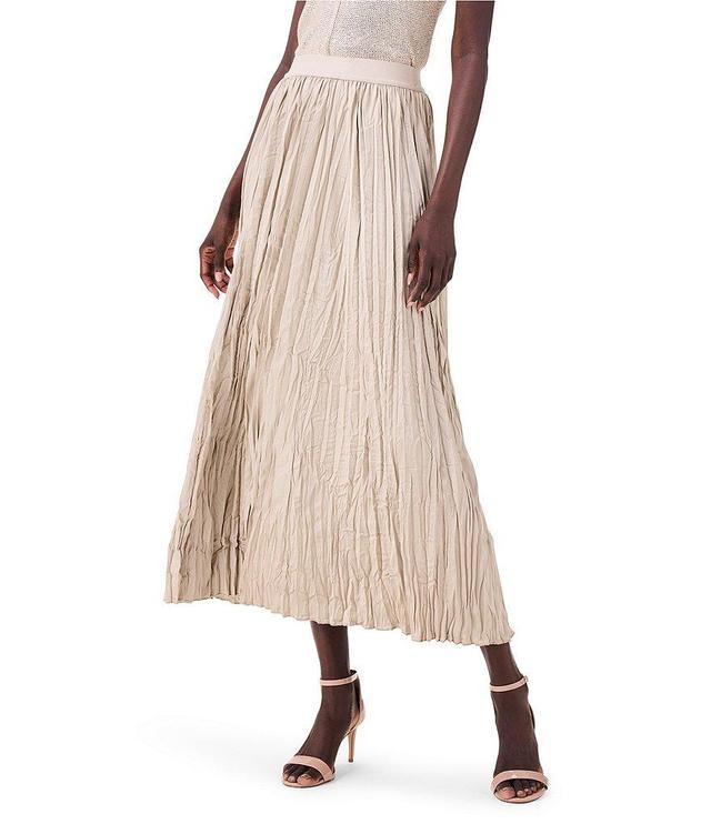 NIC + ZOE Crinkle Satin Pleated Midi A-Line Skirt Product Image