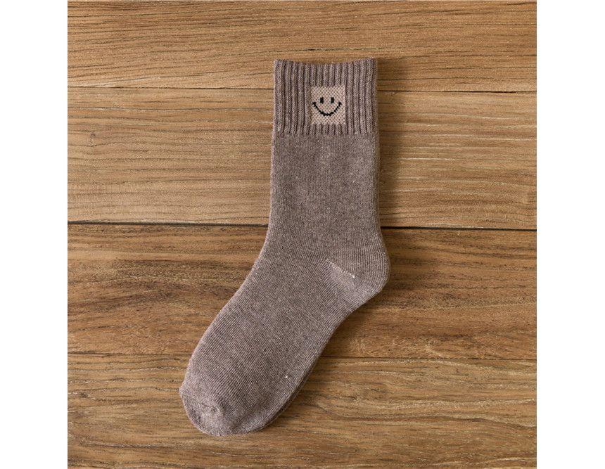 Smiley Face Applique Crew Socks / Set Product Image