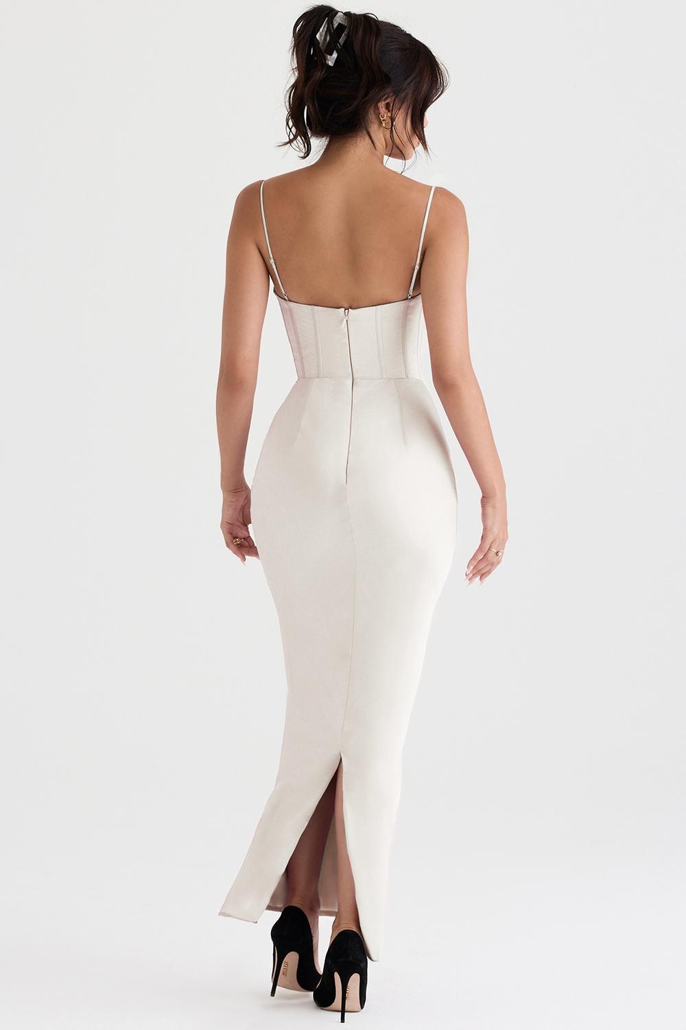 Charmaine Ivory Corset Maxi Dress Product Image