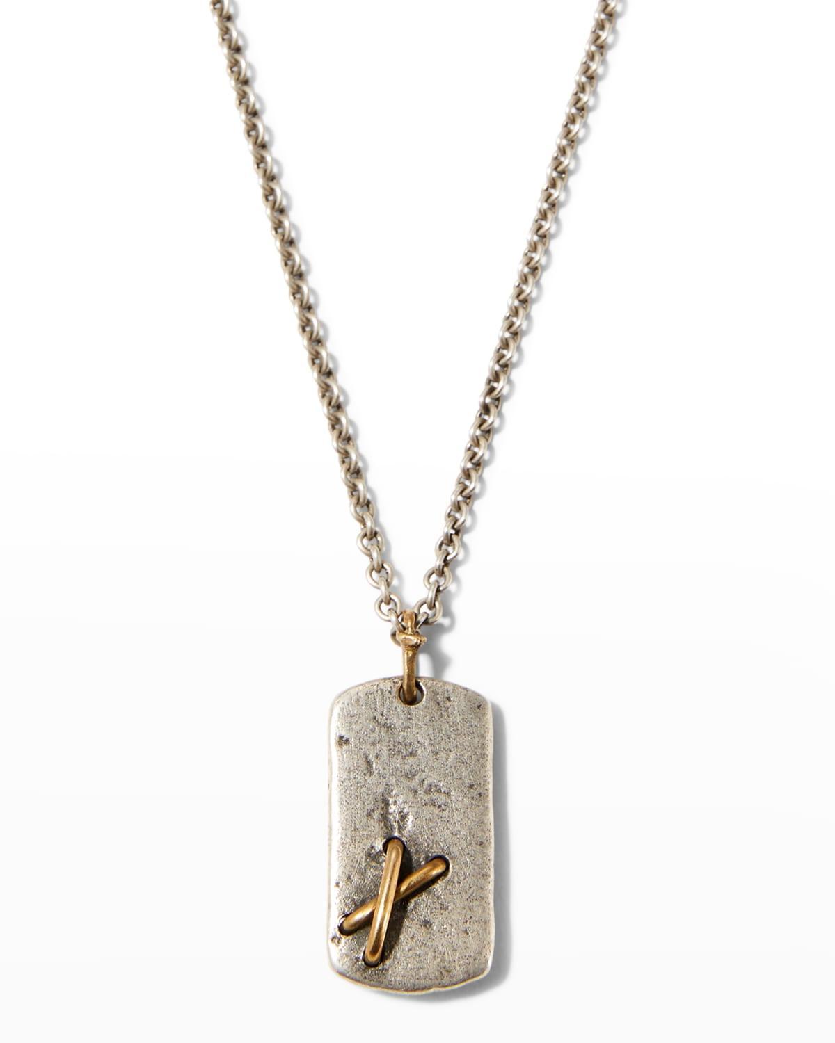 John Varvatos Sterling Silver Dog Tag Pendant Necklace Product Image