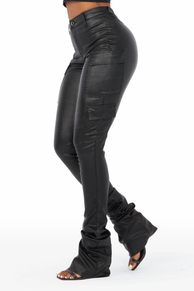 Vixen Metallic Black Cargo Super Stacked Pant Female Product Image