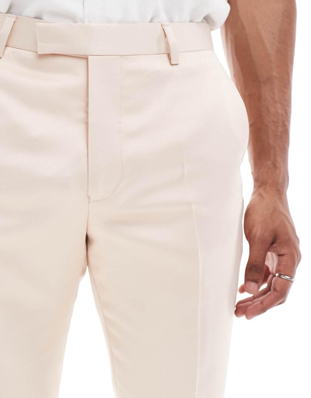 Twisted Tailor skinny suit pants in champagne Product Image