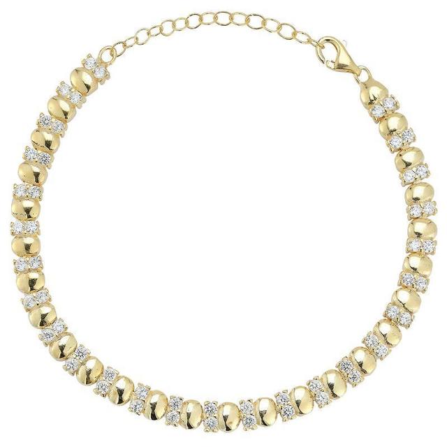 Sunkissed Sterling Cubic Zirconia & Bead Bracelet, Womens Gold Tone Product Image