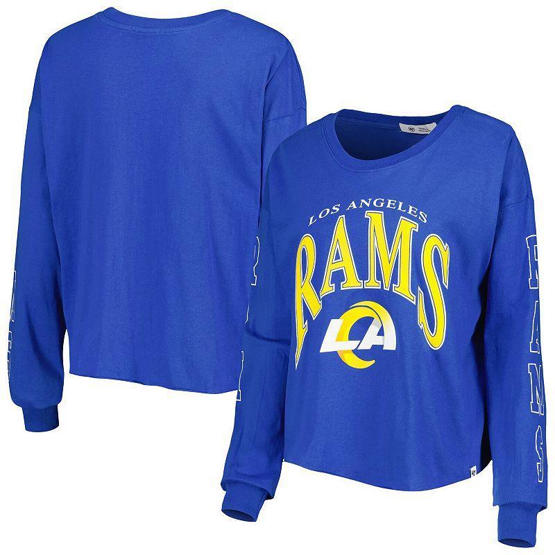 Womens 47 Brand Royal Los Angeles Rams Skyler Parkway Cropped Long Sleeve T-shirt Product Image