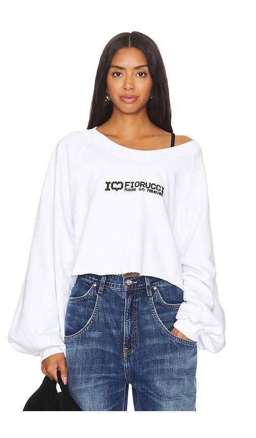 I Love Fiorucci Print Cropped Sweatshirt Product Image