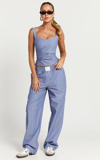 Lioness - Cobain Pants in Navy Stripe Product Image