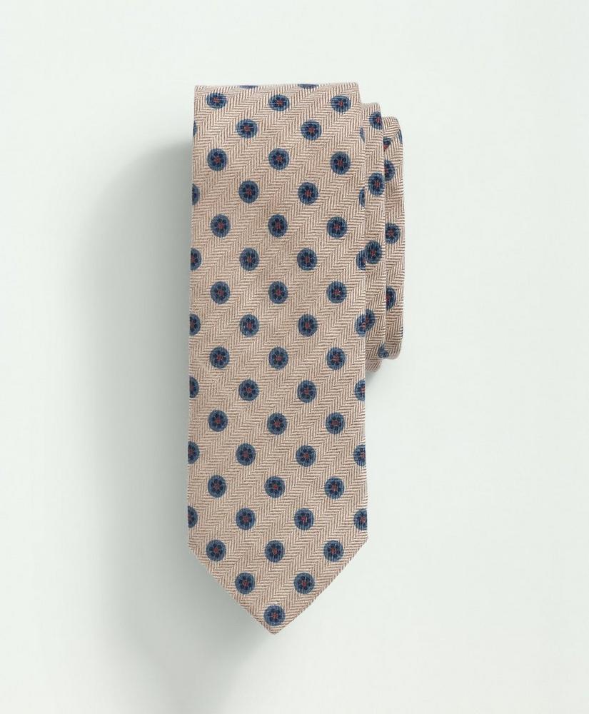 Wool Silk Herringbone Medallion Tie Product Image