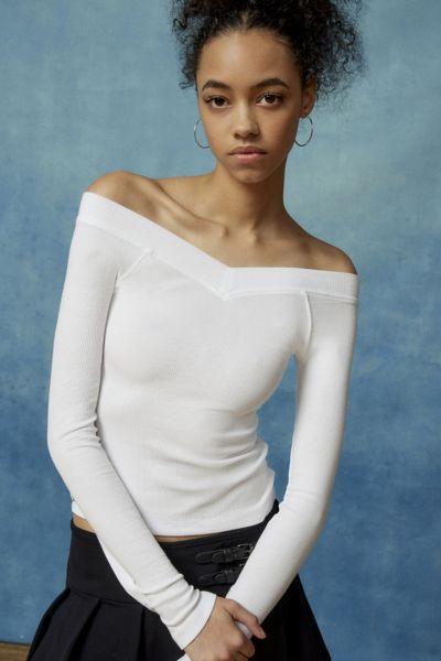 BDG Shannen Off-The-Shoulder Long Sleeve Tee Womens at Urban Outfitters product image