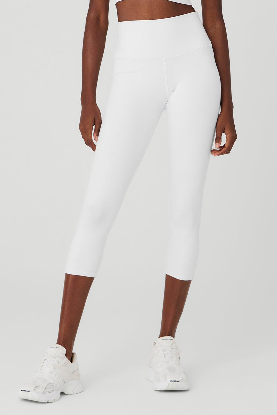 High-Waist Airbrush Capri - White Female Product Image