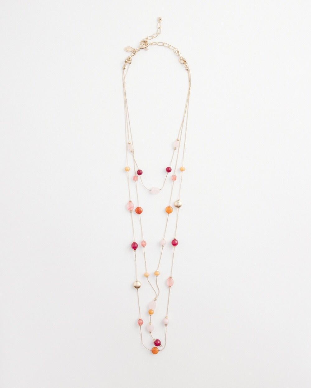 Natural Stone Convertible Necklace   Chico's - Berry Compote - Women Product Image