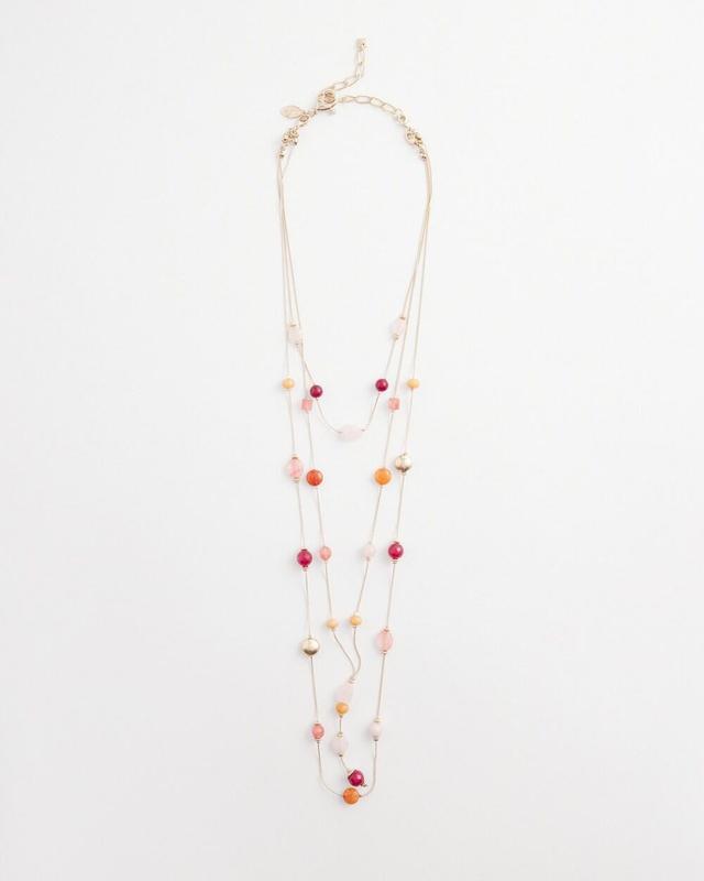 Natural Stone Convertible Necklace   Chico's - Berry Compote - Women Product Image