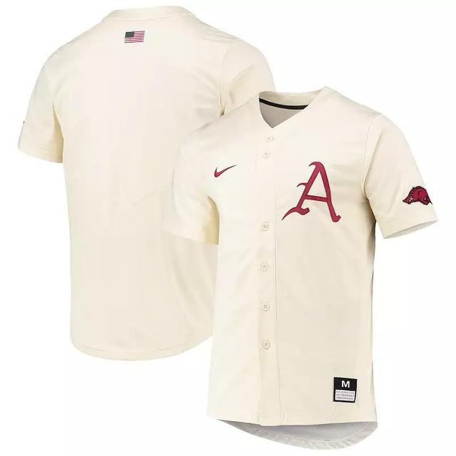 Mens Nike Natural Arkansas Razorbacks Replica Baseball Jersey Product Image