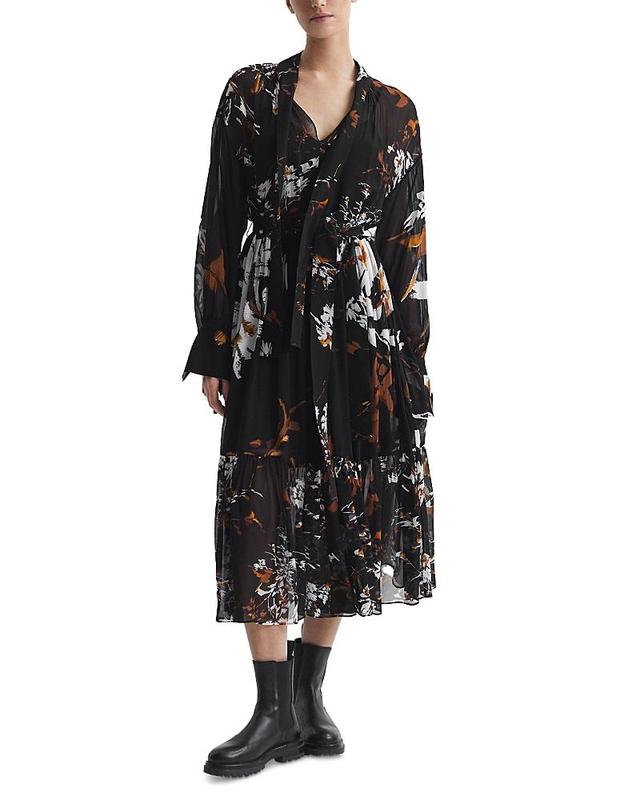 Womens Charlotte Printed Belted Midi-Dress Product Image