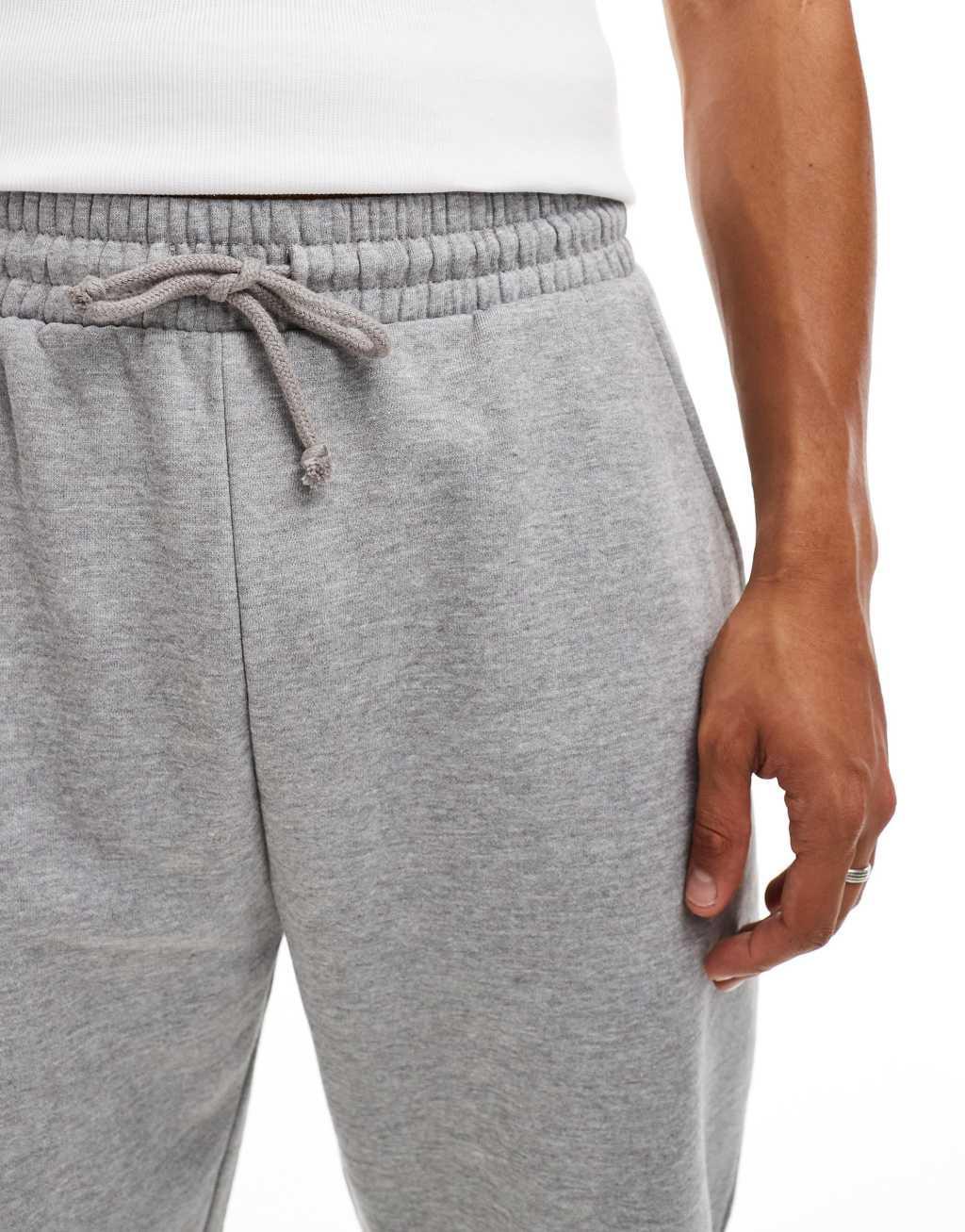 ASOS DESIGN essential tapered sweatpants in heather gray Product Image