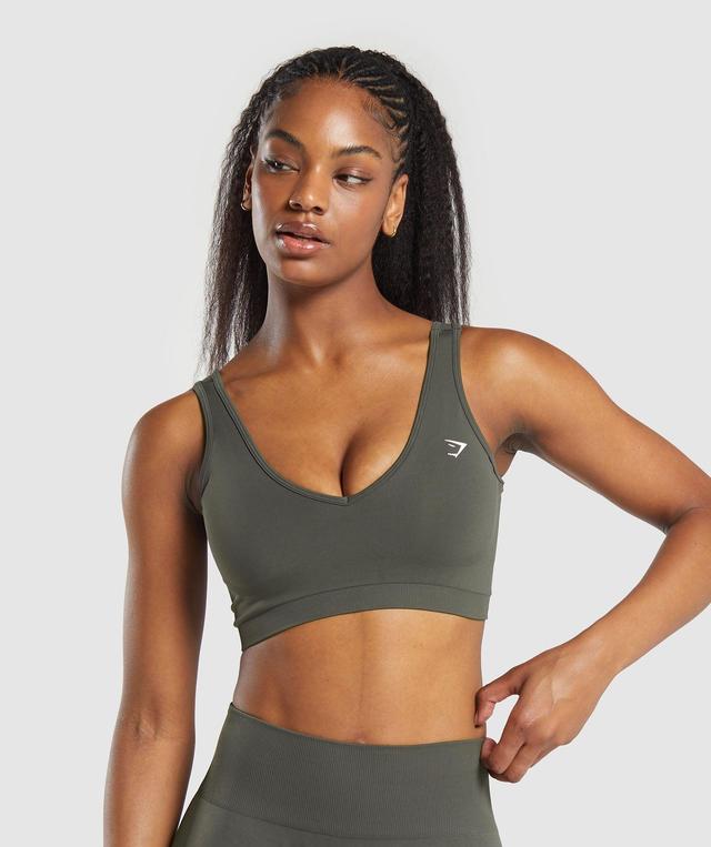 Gymshark Everyday Seamless Sports Bra - Strength Green Female Product Image