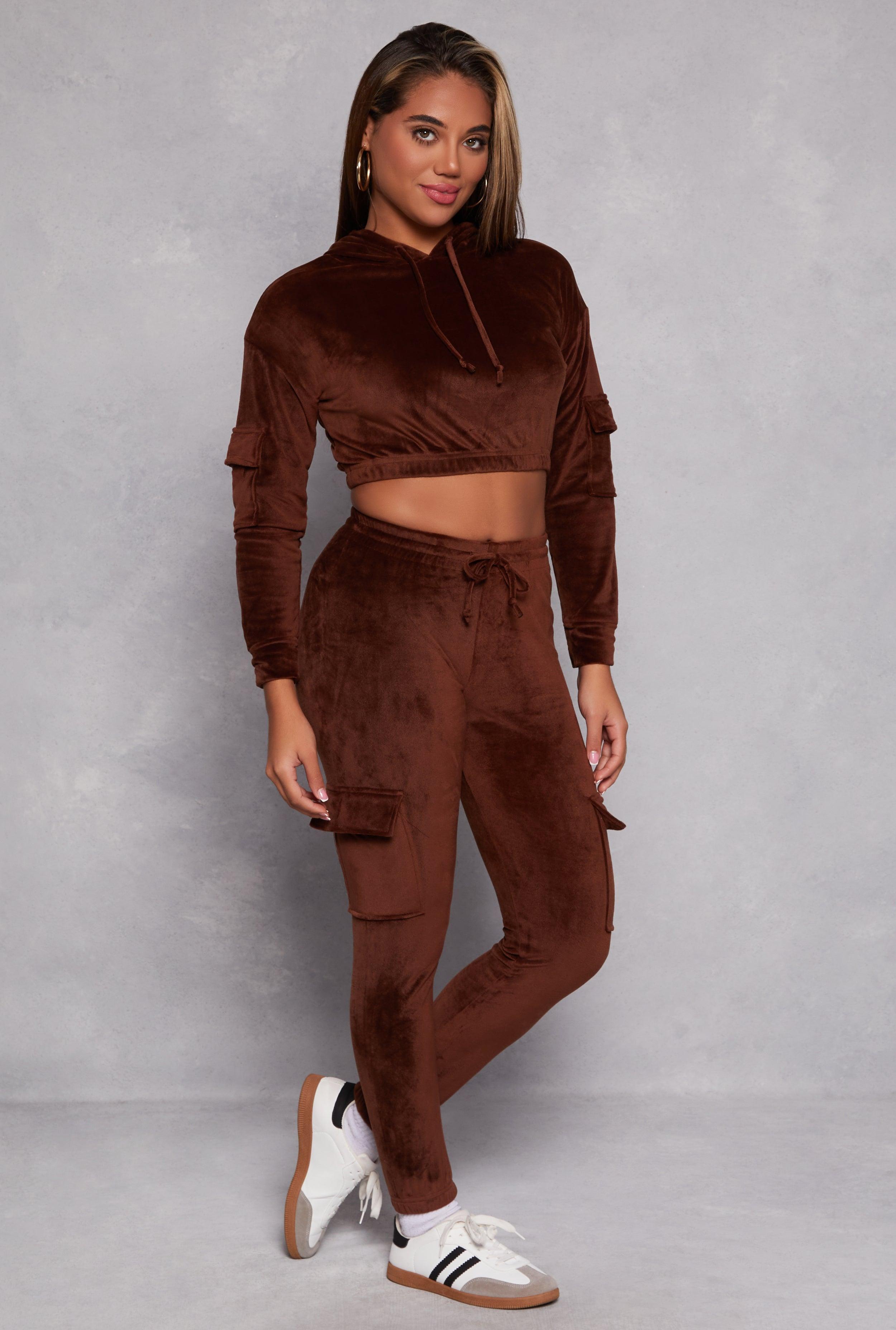 Womens Velour Cargo Pocket Joggers Product Image