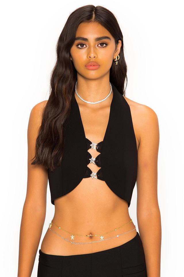 Bianca Crop Top (Black) Product Image