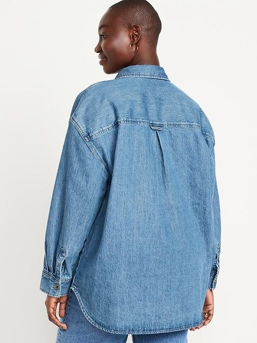 Boyfriend Button-Down Jean Tunic Product Image