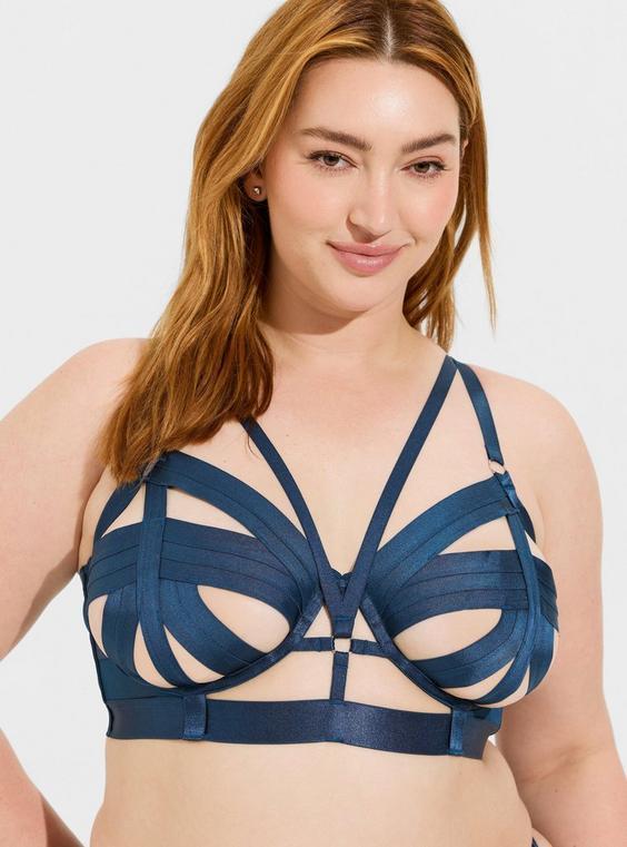 Cut Out Strappy Longline Bra Product Image