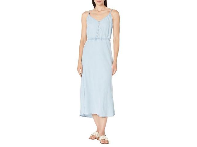 KUT from the Kloth Safiyya - Spaghetti Strap Dress w/ Button Front (Light Wash) Women's Clothing Product Image