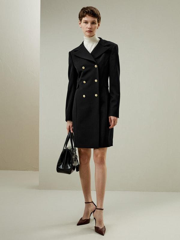 Tailored Double-Breasted Dress Coat Product Image