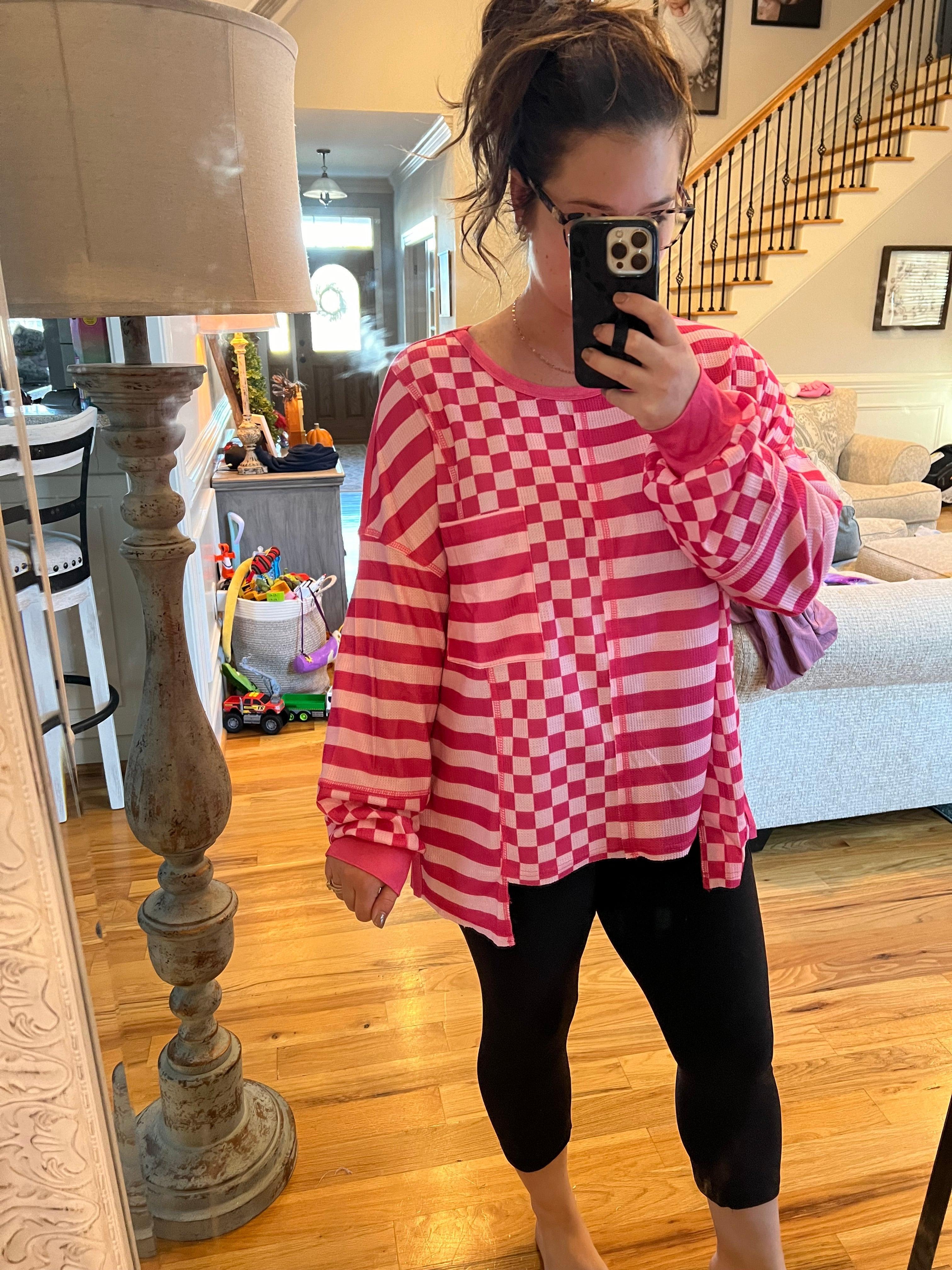 Pink Check Top Product Image