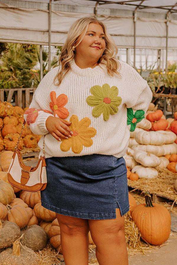 Floral Fields Knit Sweater Curves Product Image