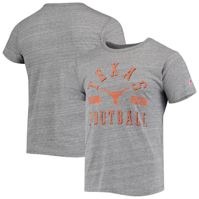 Mens League Collegiate Wear Heathered Gray Texas Longhorns Football Focus Victory Falls Tri-Blend T-Shirt Product Image