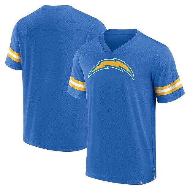 Mens Fanatics Branded  Powder Blue Los Angeles Chargers Jersey Tackle V-Neck T-Shirt Product Image