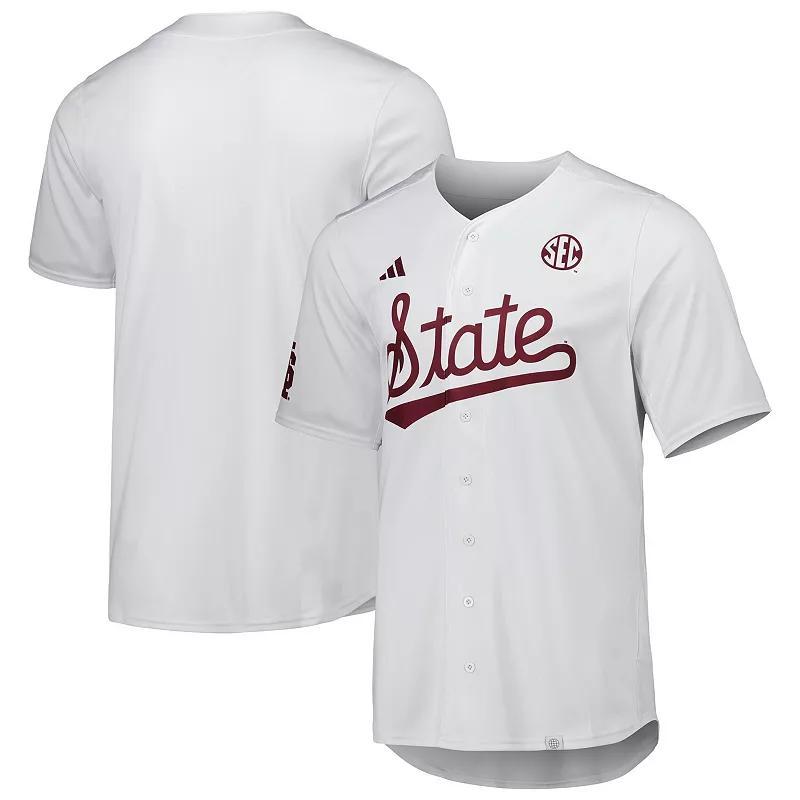 Mens adidas White Mississippi State Bulldogs Team Baseball Jersey Product Image